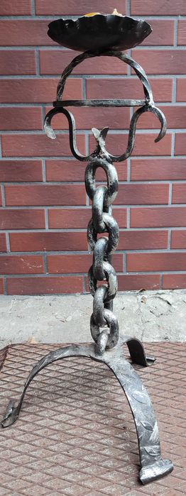 świecznik metalowy duży wys 69 cm