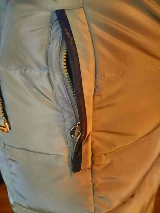 Пуховик Монклер новый, оливкового цвета, размер XL, натуральный пух
