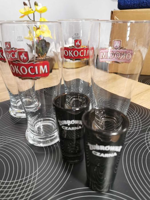 Szklanki do piwa OKOCIM kufle  kieliszki cena za 7 sztuk