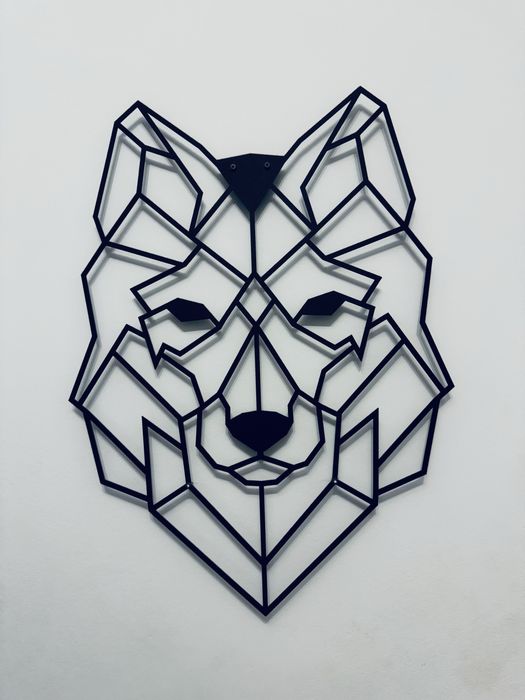 Painel de parede em metal (lobo)