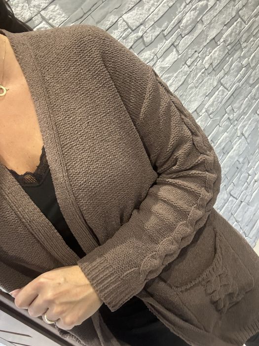 Sweter brazowy kardighan rozm m