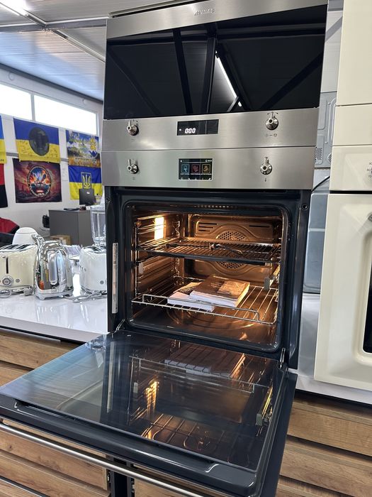 Духова шафа SMEG SF 6303 TPX вбудована мікрохвильова піч SMEG MP 322 X