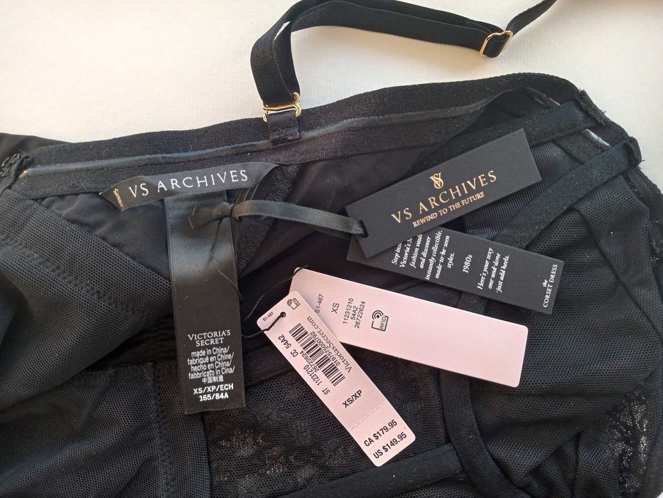 Victoria Secret Корсет платье XS Archives Monogram Corset Dress Black