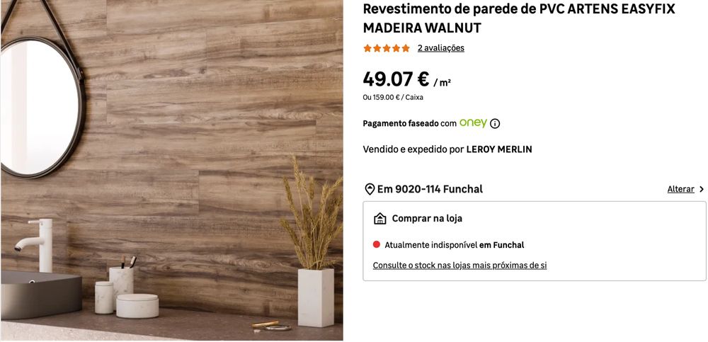 Revestimento de parede de PVC ARTENS EASYFIX