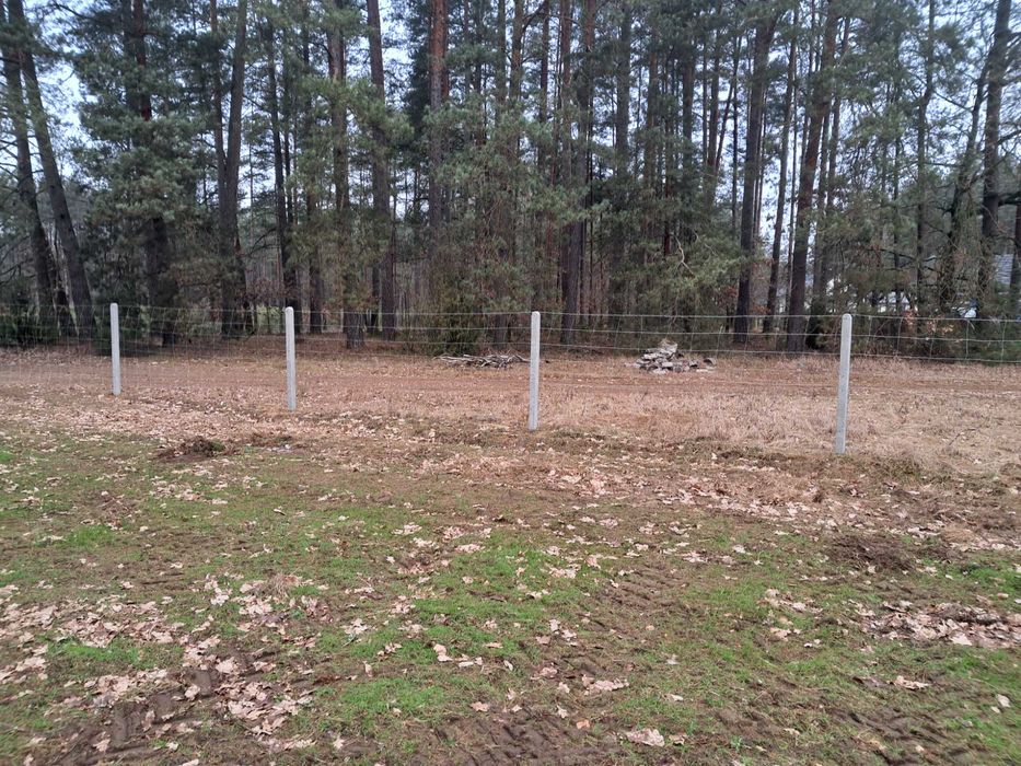 Ogrodzenie z siatki leśnej płot płoty tymczasowe słupki słupek