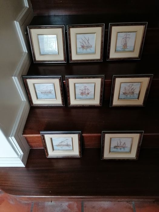 Quadros de Caravelas 23,5x23,5 como novos