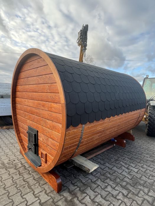 Sauna Ogrodowa Beczka 300cm z Przedsionkiem + Piec