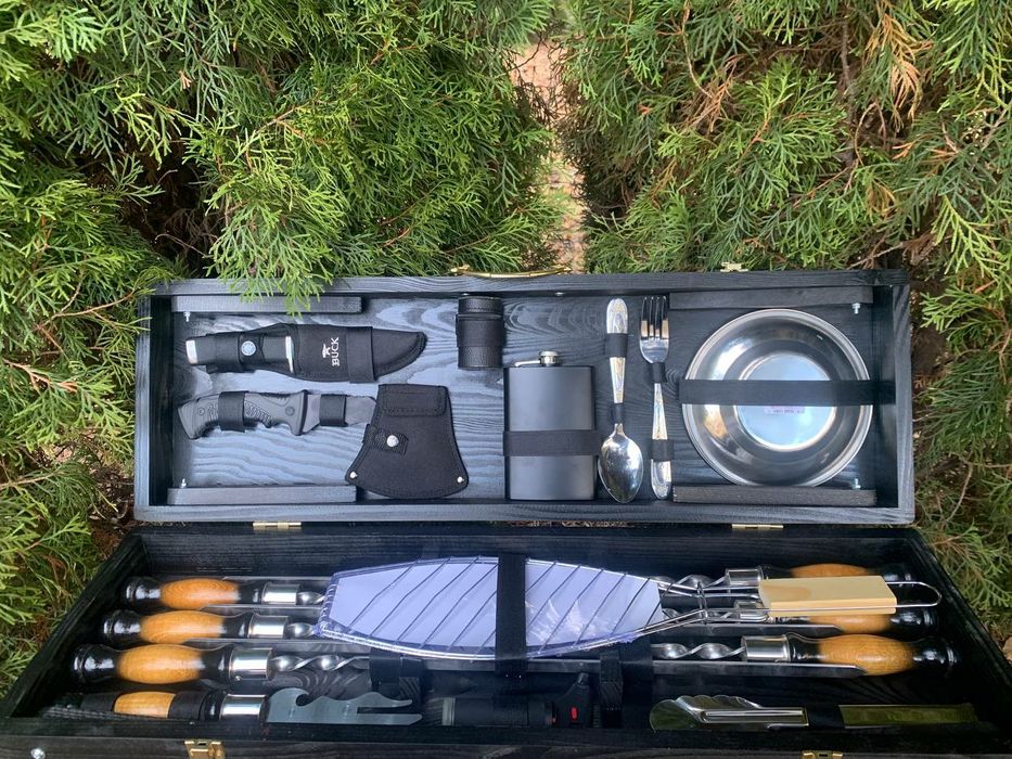 Набір шампурів в керчі футлярі на подарунок чоловіку,кума, побратима