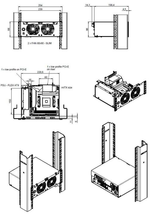 Obudowa RACK do szafy 10 cali R-CASE 7 ITX , Serwer, FLEX / RAW