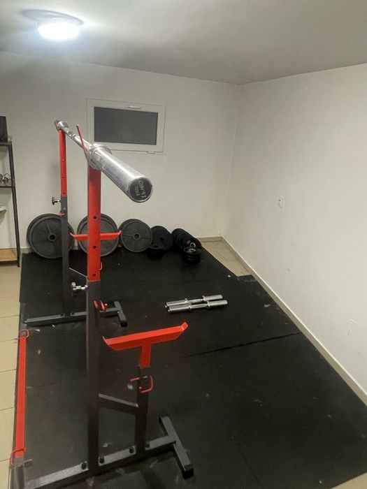 Silownia 190kg obciążeń, gryf olimpijski hantle itd.