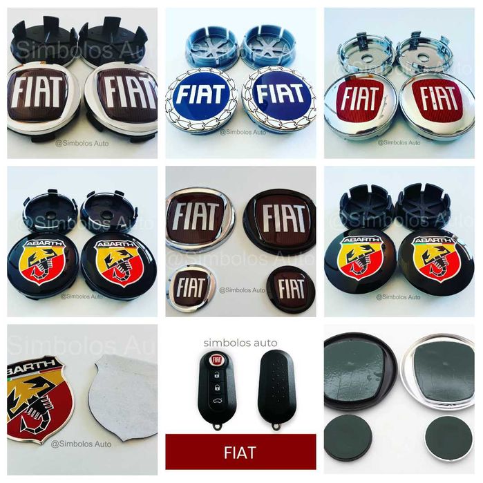 4 Centros de Jante Emblemas Logos | Fiat Abarth