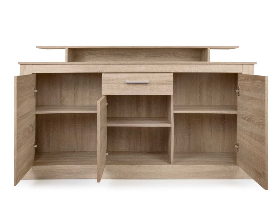 Komoda z szafkami do salonu, sypialni z półką dąb sonoma