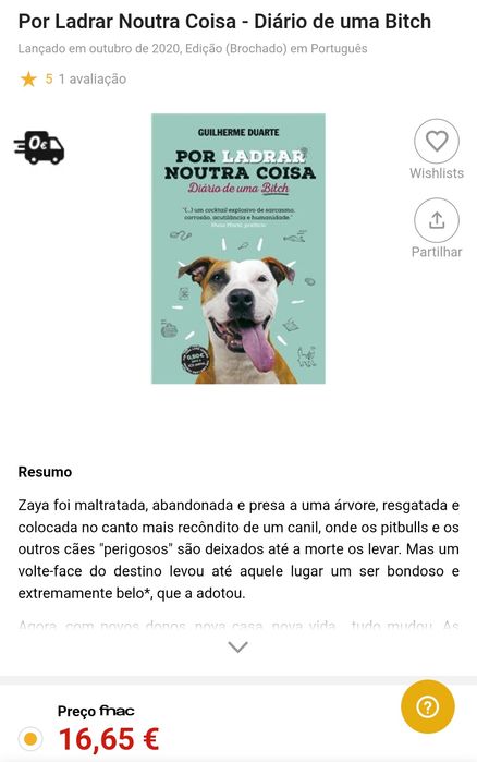 Livro " por ladrar de outra coisa"