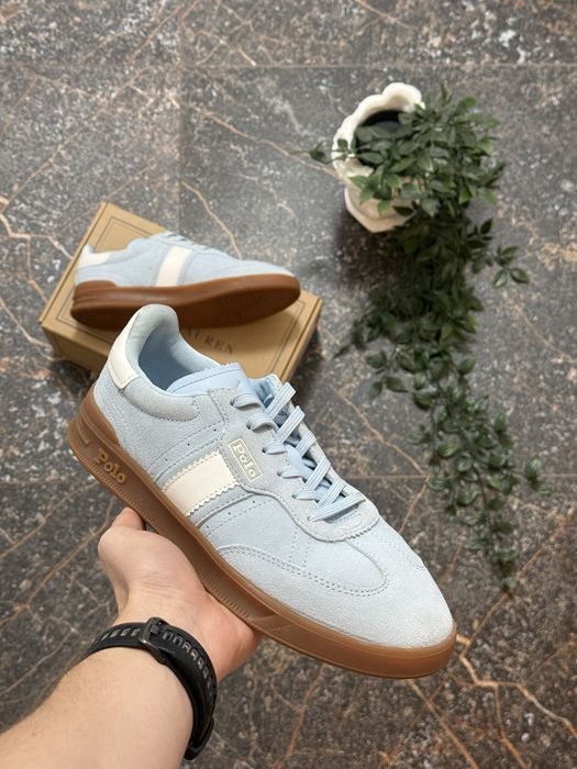 Polo Ralph Lauren Heritage Aera sneakersy damskie unisex błękitne zamszowe gum retro terrace r. 40