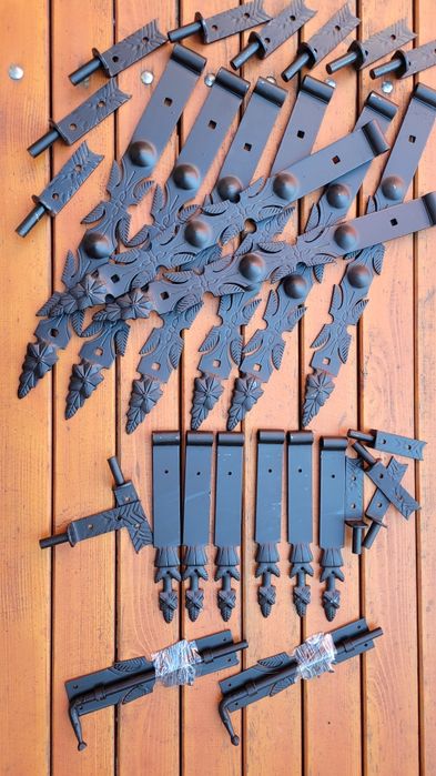 Zawias pasowy KUTY 80cm + hak Zawiasy do drzwi zasuwa RETRO klamka kut