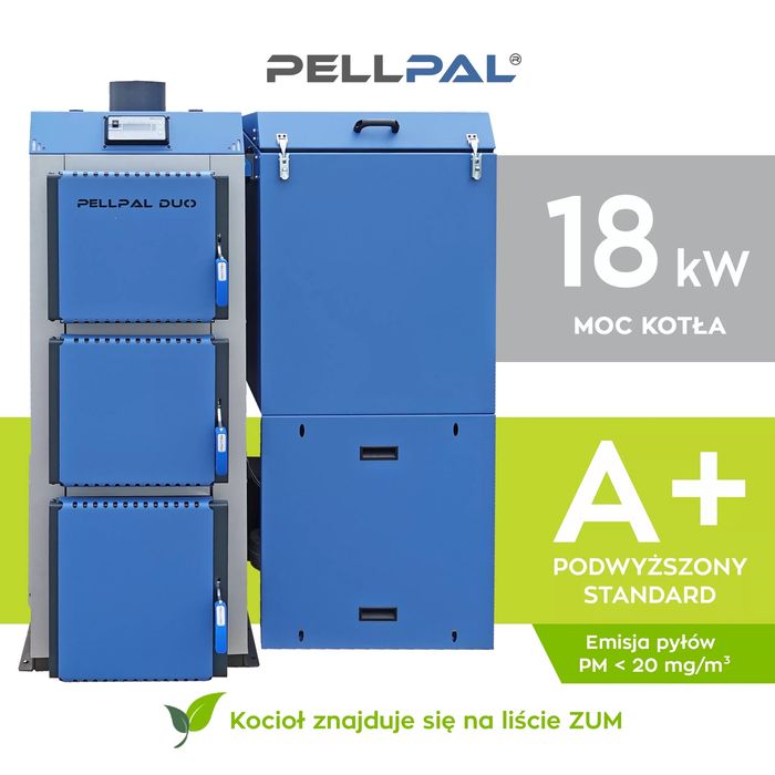 Kocioł na PELLET PELLPAL DUO O MOCY 18 kW - 5 klasa ecodesign A+