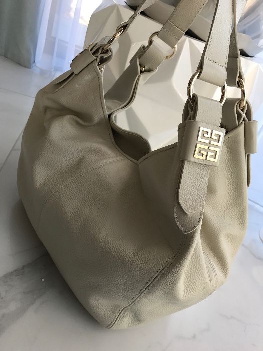 Torebka worek givenchy bezowa ecru skorzana skóra