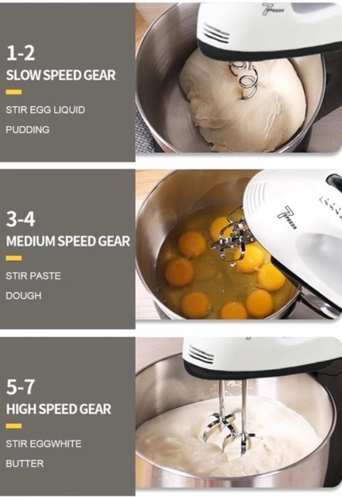 Міксер стаціонарний 250 Вт металева чаша BITEK BT-6637B комбайн