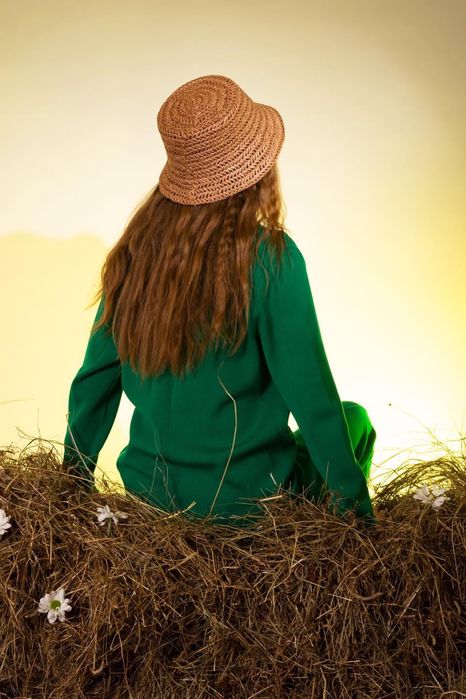 Потрясающая стильная ручной работы Rito Рафія новая размер универс