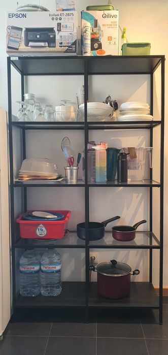 Estante vidro e metal IKEA VITTSJÖ (shelving unit) 100x175 cm – 45€