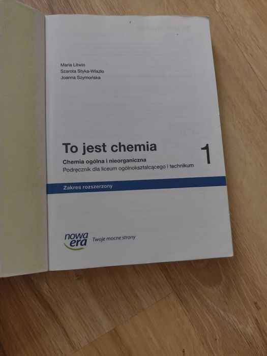 To jest chemia 1 ogólna i nieorganiczna zakres rozszerzony
