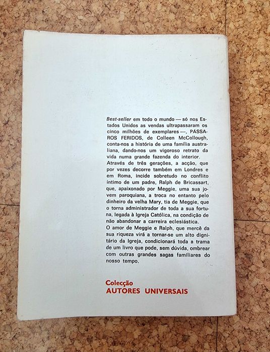 Livro "Pássaros Feridos" de Colleen McCullough