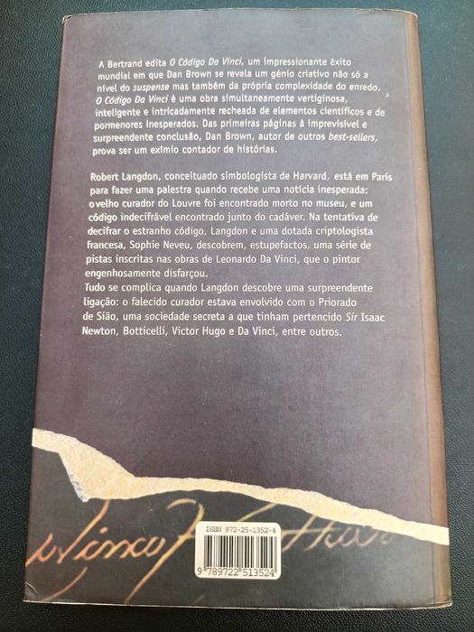 Livro "O Código Da Vinci", Dan Brown