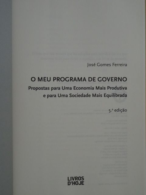 O Meu Programa de Governo de José Gomes Ferreira