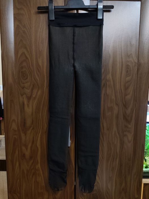 Zimowe czarne rajstopy z futerkiem w środku