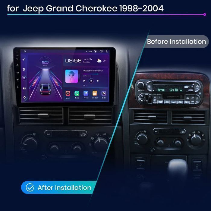 Jeep Grand Cherokee WJ – Radio Android 15 9" CarPlay Android Auto GPS Nawigacja Stacja Multimedialna WiFi Bluetooth PL 1GB/32GB