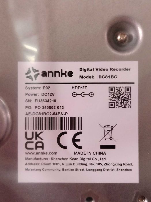 Sistema de videovigilância Annke NOVO com 4 câmeras e gravador com 2TB
