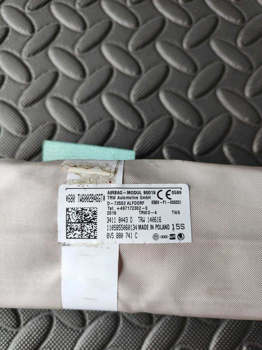 Airbag do tablier e cortina lateral Audi A3 8V