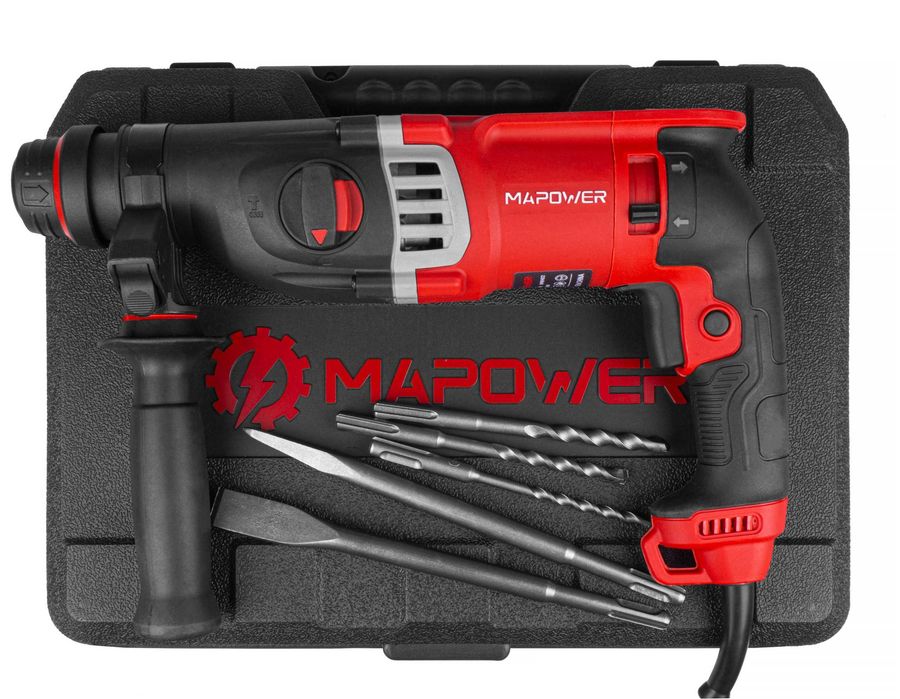 Młotowiertarka SDS+ 1200W młot udarowy 4w1 kucie zestaw walizka NOWY