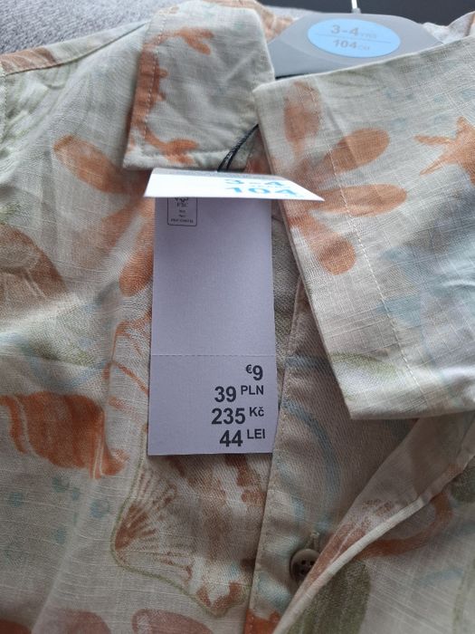 Koszule morelowe 104 cm nowe