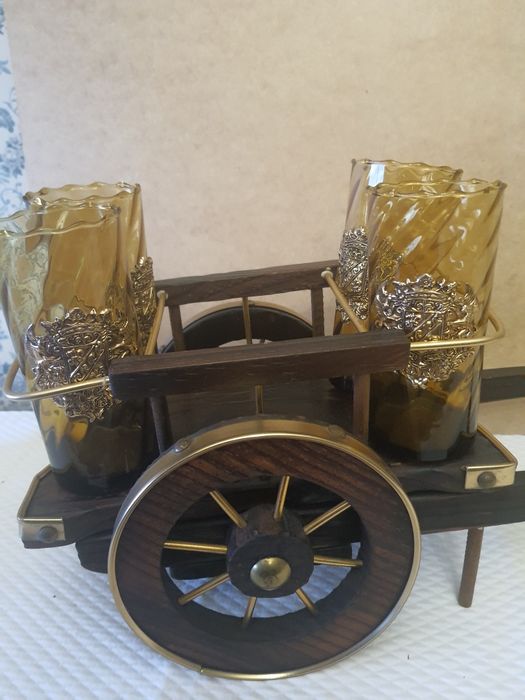 Carrinho suporte de copos para decoração de barantigos