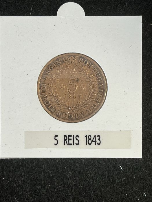 5 Reis 1843 ( D.Maria II  - Açores ) - Cobre