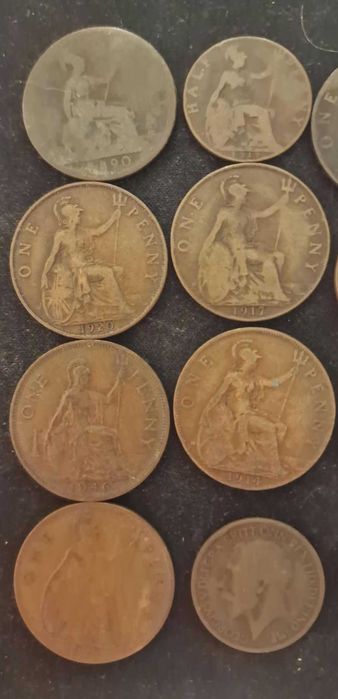 Lote de Moedas Britânicas Antigas — Pennies e Half-Pennies (1890-1954)