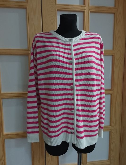 Bpc sweter damski rozpinany na guziki paski 44 46