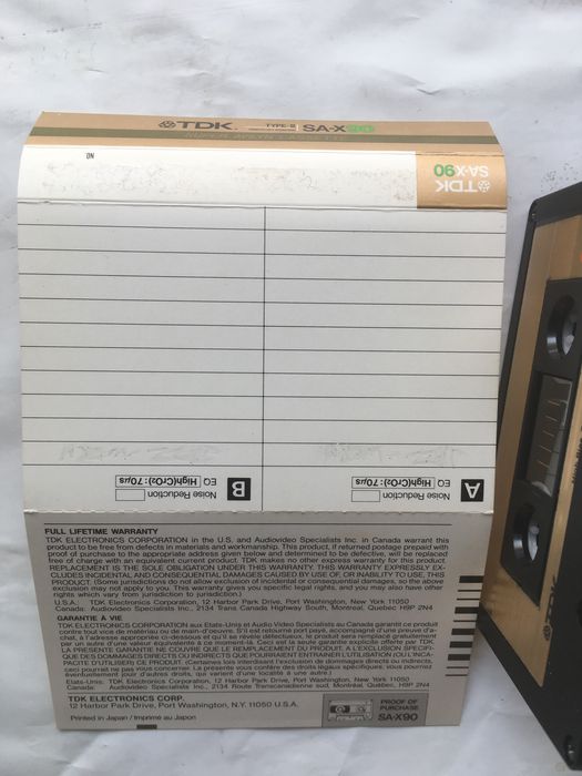 TDK SA-X60 gold  1986 японська топова хромова в ідеалі чиста під запис