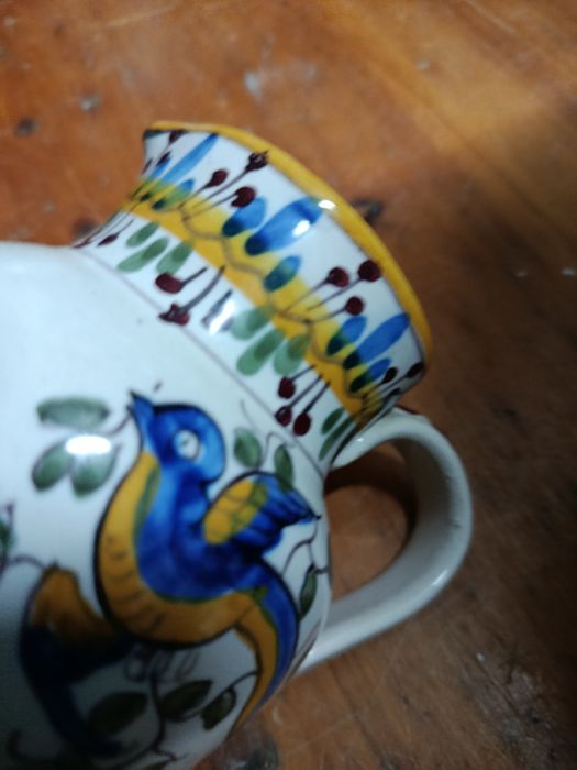 Caneca antiga faiança portuguesa viúva de Lamego