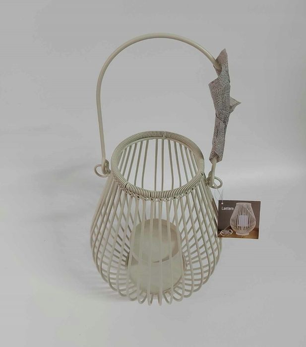 Home Accents Latarenka na świece Lampion Świecznik 25,5x19cm Biały