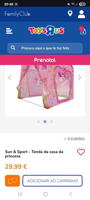Tenda da casa da princesa original da Toys"R"U