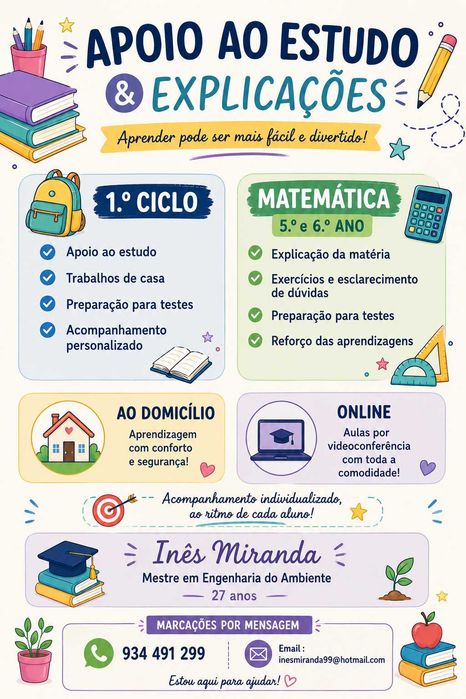 Explicações de Matemática 5.º e 6.º ano | Apoio ao Estudo 1.º Ciclo