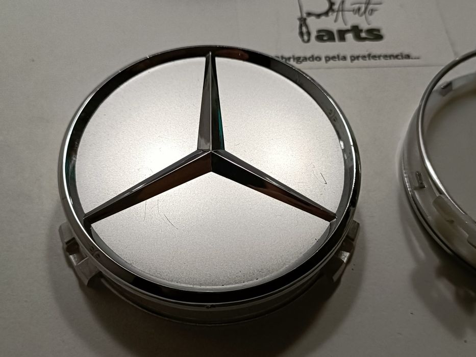 Centros de Jante Mercedes 75mm (Preto/Cinza)
