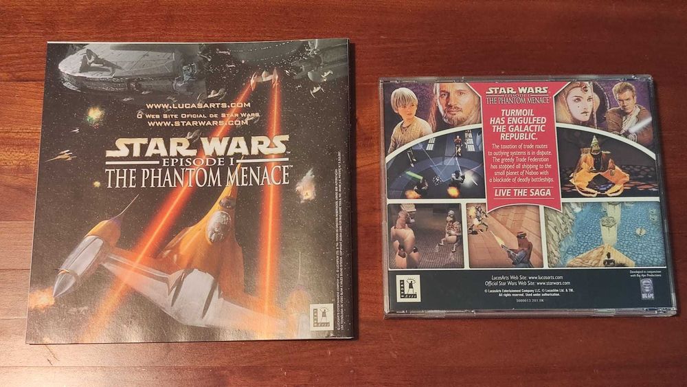 Jogo PC Starwars Episode I The Phantom Manace LucasArts Big Box