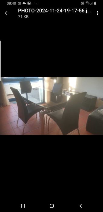 Mesa + 4 cadeiras + movel sala