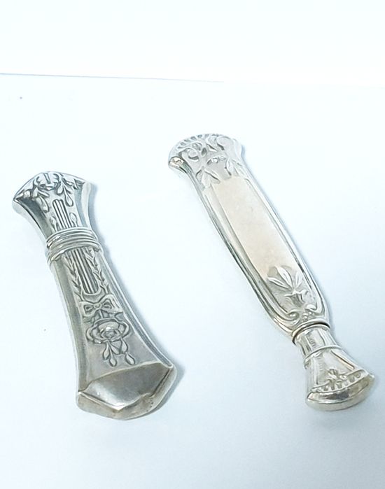 Beautiful antique needle cases in Portuguese hallmark silver