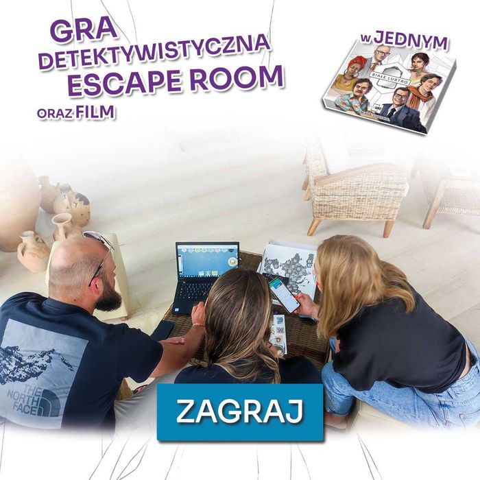 Gra Białe Lustro - detektywistyczny domowy escape room na wiele godzin