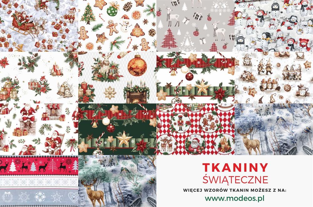 Tkaniny świąteczne na metry Materiał świąteczny Bawełna na pościel