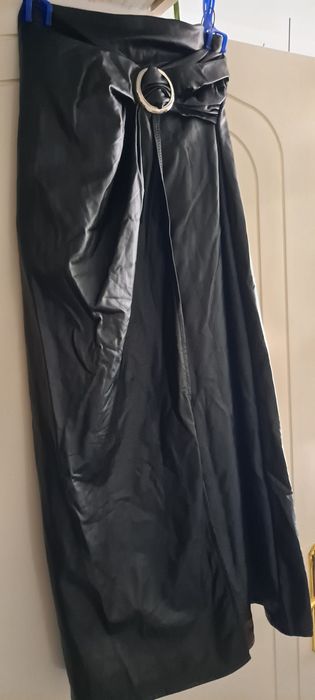 Spódnica długa z eko skóry kolor czarny S,M